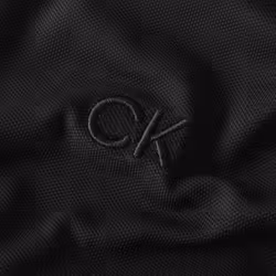 Calvin Klein Mens Long Sleeve Stretch Campus Golf Polo Shirt - M, Black