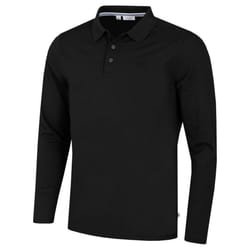 Calvin Klein Mens 2024 Long Sleeve Stretch Campus Golf Polo Shirt - S, Black