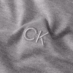 Calvin Klein Mens 2024 Long Sleeve Stretch Campus Golf Polo Shirt - XXL, Grey Marl