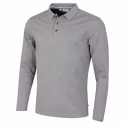 Calvin Klein Mens 2024 Long Sleeve Stretch Campus Golf Polo Shirt - XXXXXL, Grey Marl