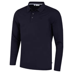 Calvin Klein Mens 2024 Long Sleeve Stretch Campus Golf Polo Shirt - S, Navy