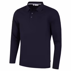 Calvin Klein Mens 2024 Long Sleeve Stretch Campus Golf Polo Shirt - XL, Navy
