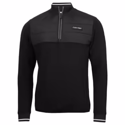 Calvin Klein Mens Baylor Creek Hybrid Comfortbable Half Zip Sweater - XXL, Black