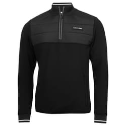 Calvin Klein Mens Baylor Creek Hybrid Comfortbable Half Zip Sweater - XXL, Black