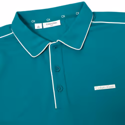Calvin Klein Mens 2025 San Marcos Moisture Wicking Golf Technical Polo Shirt - M, Sea Green