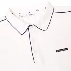 Calvin Klein Mens 2025 San Marcos Moisture Wicking Golf Technical Polo Shirt - L, White