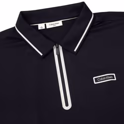 Calvin Klein Mens 2025 Belmont Moisture Wicking Technical Golf Polo Shirt - XXL, Navy