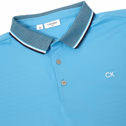 Calvin Klein Mens 2025 Rockland Moisture Wicking Easy Care Golf Polo Shirt - S, Aquarius