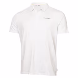Calvin Klein Mens 2025 Abstract Watercolour Printed Stretch Golf Polo Shirt - M, White