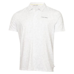 Calvin Klein Mens 2025 Abstract Watercolour Printed Stretch Golf Polo Shirt - M, White