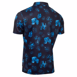 Calvin Klein Mens 2025 Cyber Floral Printed Moisture Wicking Golf Polo Shirt - S, Navy
