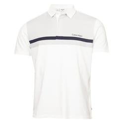 Calvin Klein Mens 2025 Clearview Moisture Wicking Technical Golf Polo Shirt - M, White
