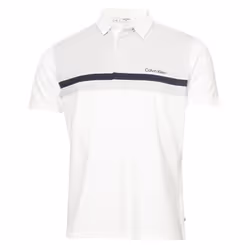 Calvin Klein Mens 2025 Clearview Moisture Wicking Technical Golf Polo Shirt - XL, White