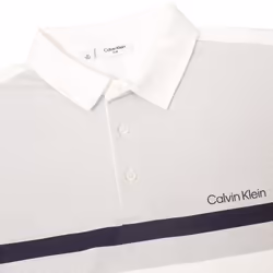 Calvin Klein Mens 2025 Clearview Moisture Wicking Technical Golf Polo Shirt - XL, White