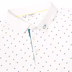 Calvin Klein Mens 2025 Riverton Moisture Wicking Technical Golf Polo Shirt - L, White