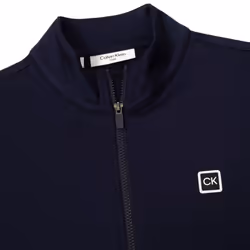 Calvin Klein Mens 2025 Concord Full Zip Stretch Soft Wicking Golf Sweater - S, Navy