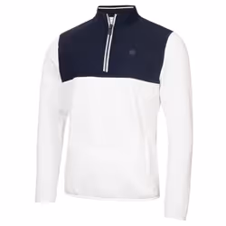 Calvin Klein Mens 2025 Atlantic Hybrid Stretch Insulated Half Zip Golf Sweater - L, White