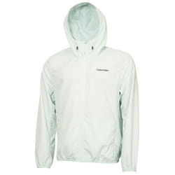 Calvin Klein Mens Printed Water Resistant Golf Windbreaker Jacket - M, Light Jade