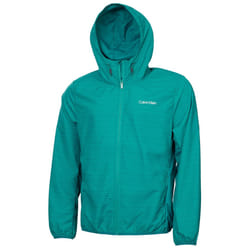 Calvin Klein Mens Printed Water Resistant Golf Windbreaker Jacket - M, Sea Green