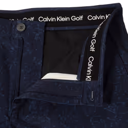 Calvin Klein Mens 2025 Printed Bullet Stretch Lightweight Wicking Golf Shorts - 34" Waist, Navy