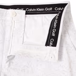 Calvin Klein Mens 2025 Printed Bullet Stretch Lightweight Wicking Golf Shorts - 38" Waist, White