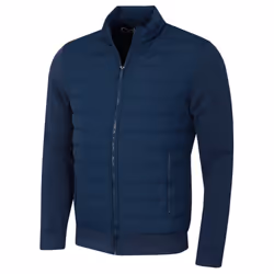 Calvin Klein Mens Hybrid Quilted Fleece Funnel Neck Jacket - S, North Sea