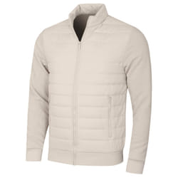Calvin Klein Mens Hybrid Quilted Fleece Funnel Neck Jacket - XXL, Parchment