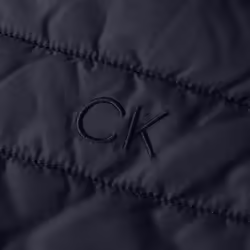 Calvin Klein Mens Hybrid Quilted Fleece Funnel Neck Jacket - XL, Navy/Navy