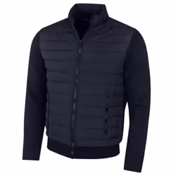 Calvin Klein Mens Hybrid Quilted Fleece Funnel Neck Jacket - XXL, Navy/Navy
