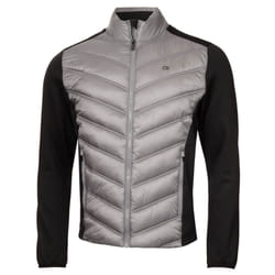Calvin Klein Mens Frontera Insulated Breathable Hybrid Golf Jacket - L, Black/Silver
