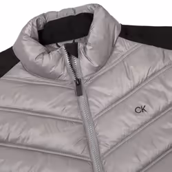 Calvin Klein Mens Frontera Insulated Breathable Hybrid Golf Jacket - L, Black/Silver