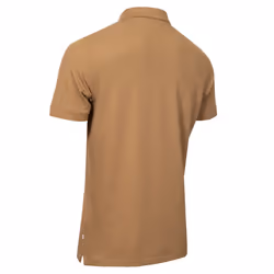 Calvin Klein Mens 2025 Campus 3 Button Ribbed Collar Golf Polo Shirt - XL, Biscuit