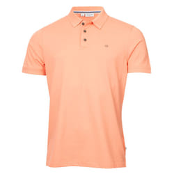 Calvin Klein Mens 2025 Campus 3 Button Ribbed Collar Golf Polo Shirt - XL, Papaya