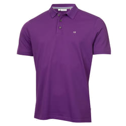 Calvin Klein Mens 2025 Campus 3 Button Ribbed Collar Golf Polo Shirt - M, Purple