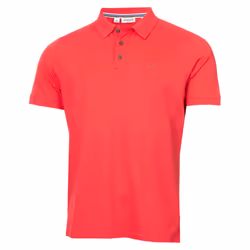 Calvin Klein Mens 2025 Campus 3 Button Ribbed Collar Golf Polo Shirt - XL, Raspberry