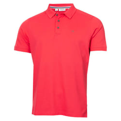 Calvin Klein Mens 2025 Campus 3 Button Ribbed Collar Golf Polo Shirt - XL, Raspberry