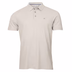 Calvin Klein Mens 2025 Campus 3 Button Ribbed Collar Golf Polo Shirt - XL, Silver