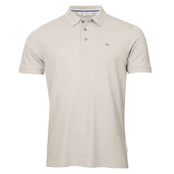 Calvin Klein Mens 2025 Campus 3 Button Ribbed Collar Golf Polo Shirt - XL, Silver