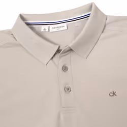Calvin Klein Mens 2025 Campus 3 Button Ribbed Collar Golf Polo Shirt - XXXXL, Silver