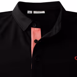 Calvin Klein Mens 2025 Prep Campus Oxford Pique Golf Polo Shirt - M, Solid Black