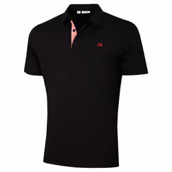 Calvin Klein Mens 2025 Prep Campus Oxford Pique Golf Polo Shirt - S, Solid Black