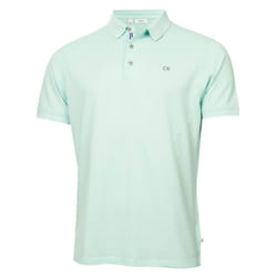 Calvin Klein Mens 2025 Campus 3 Button Ribbed Collar Golf Polo Shirt - M, Aqua Sport