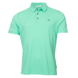 Calvin Klein Mens 2025 Campus 3 Button Ribbed Collar Golf Polo Shirt - M, Mint Sport