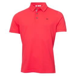 Calvin Klein Mens 2025 Campus 3 Button Ribbed Collar Golf Polo Shirt - M, Raspberry Sport