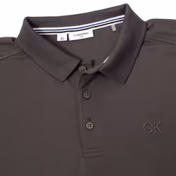 Calvin Klein Mens 2025 North Coast Moisture Wicking Golf Polo Shirt - XL, Charcoal