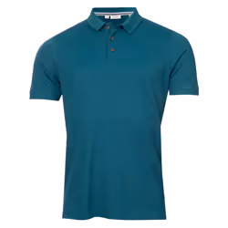 Calvin Klein Mens 2025 North Coast Moisture Wicking Golf Polo Shirt - L, Petrol