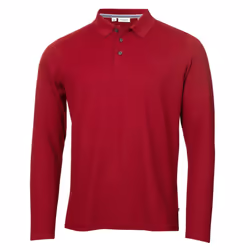 Calvin Klein Mens 2025 Long Sleeve Stretch Campus Golf Polo Shirt - XXL, Burgundy