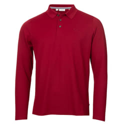 Calvin Klein Mens 2025 Long Sleeve Stretch Campus Golf Polo Shirt - XXXL, Burgundy