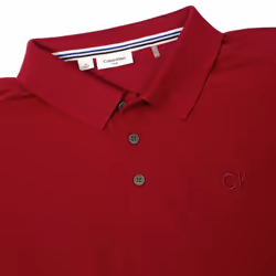 Calvin Klein Mens 2025 Long Sleeve Stretch Campus Golf Polo Shirt - XXXXL, Burgundy