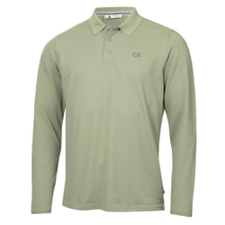 Calvin Klein Mens 2025 Long Sleeve Stretch Campus Golf Polo Shirt - XXL, Sage